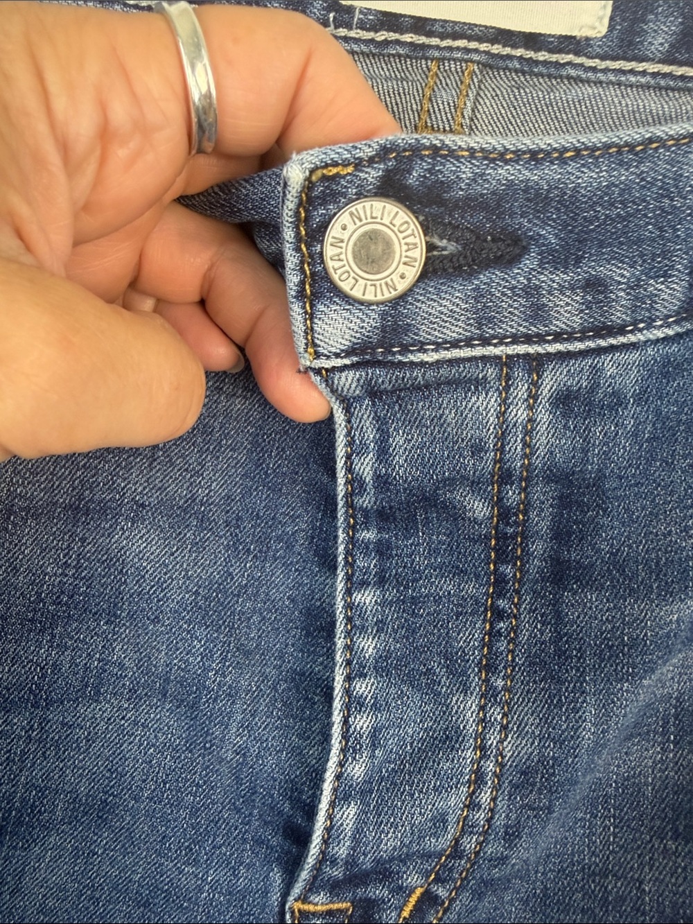 Nili Lotan Boyfriend Jeans Tribeca Wash Cotton Stretch Cropped Straight 29 USA - Picture 7 of 16